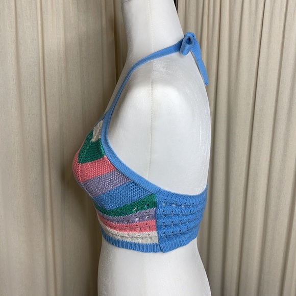 EUC- ASOS- RARE!! Boho STRADIVARIUS- CROCHETED CROP TOP Festival top! Hippie - Picture 6 of 10